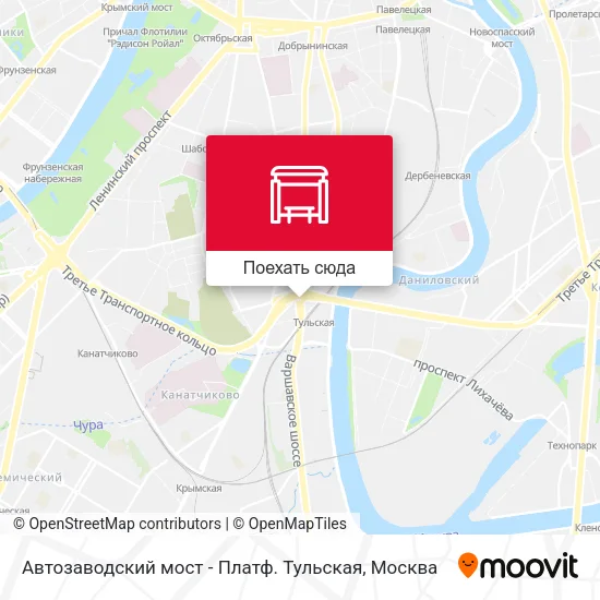 Карта Автозаводский мост - Платф. Тульская