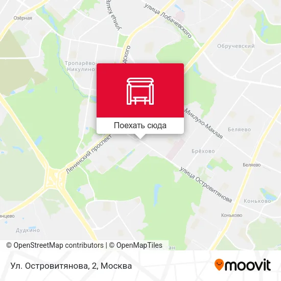 Карта Ул. Островитянова, 2