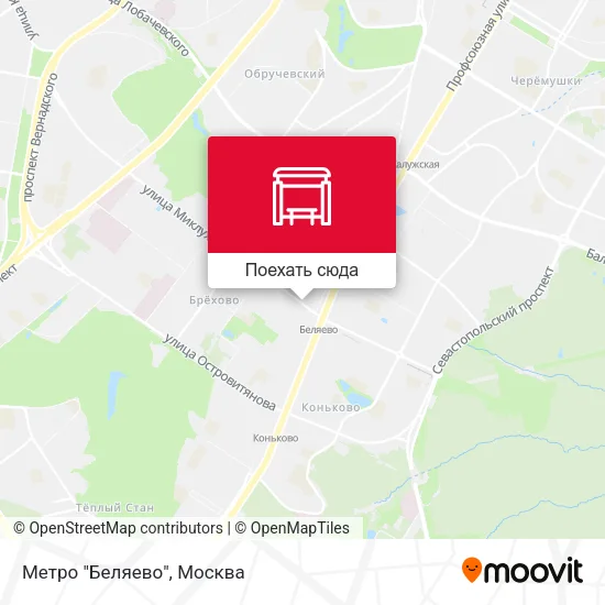 Карта Метро "Беляево"