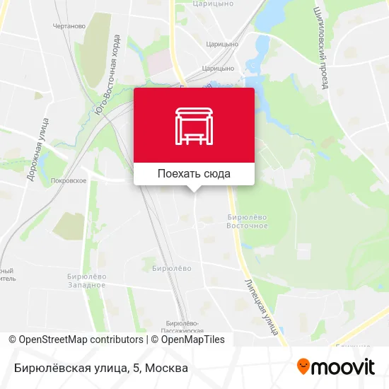 Карта Бирюлёвская улица, 5