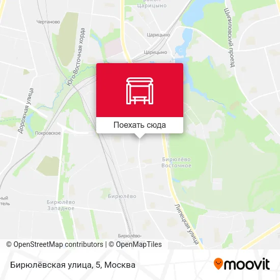 Карта Бирюлёвская улица, 5