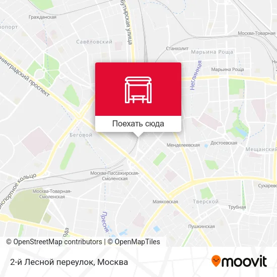 Карта 2-й Лесной переулок