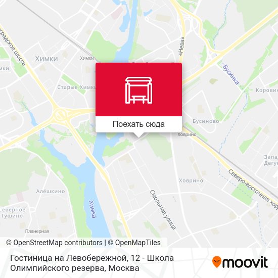 Карта Гостиница на Левобережной, 12 - Школа Олимпийского резерва