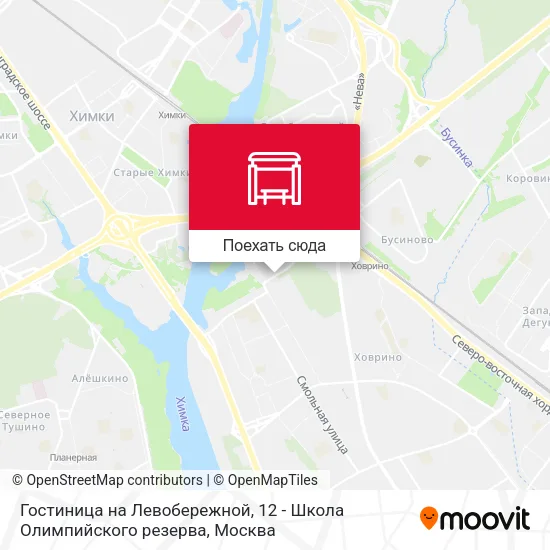 Карта Гостиница на Левобережной, 12 - Школа Олимпийского резерва