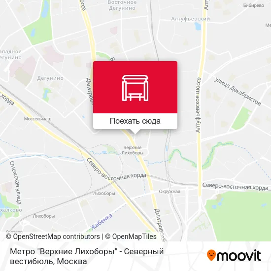 Карта Метро "Верхние Лихоборы" - Северный вестибюль