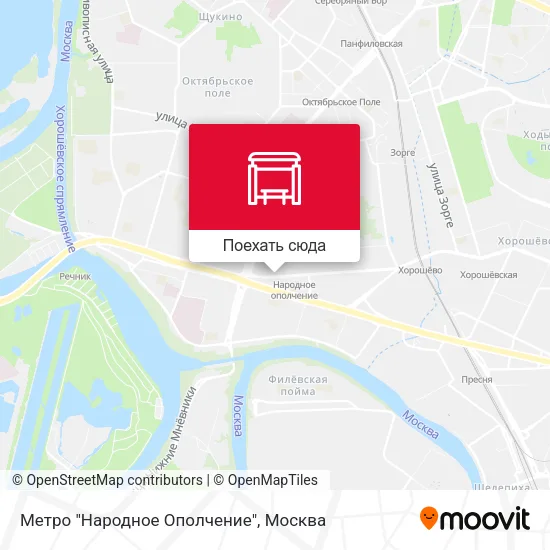 Карта Метро "Народное Ополчение"