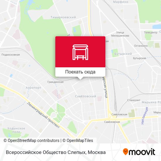 Карта Всероссийское Общество Слепых