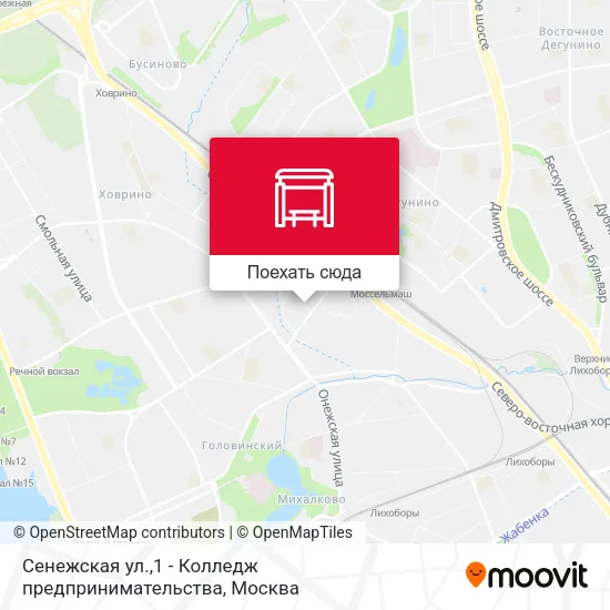 Карта Сенежская ул.,1 - Колледж предпринимательства