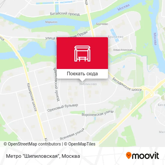 Карта Метро "Шипиловская"