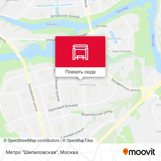 Карта Метро "Шипиловская"