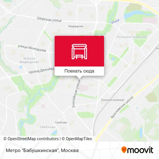 Карта Метро "Бабушкинская"