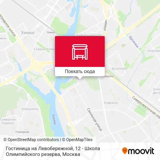 Карта Гостиница на Левобережной, 12 - Школа Олимпийского резерва