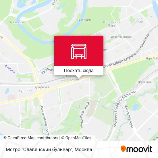 Карта Метро "Славянский бульвар"