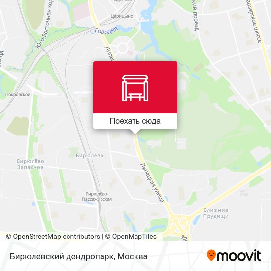 Карта Бирюлевский дендропарк