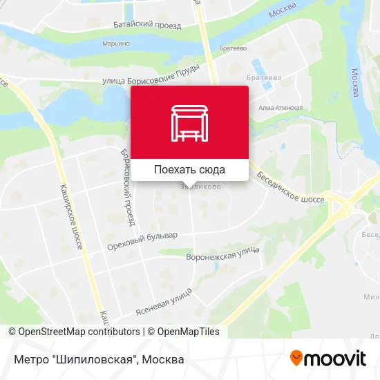Карта Метро "Шипиловская"