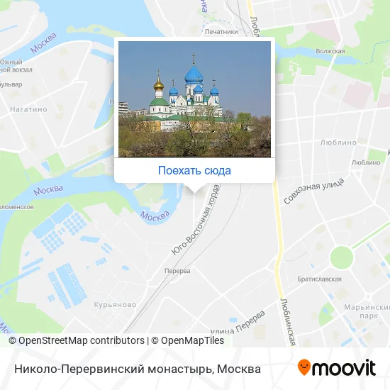 Карта Николо-Перервинский монастырь
