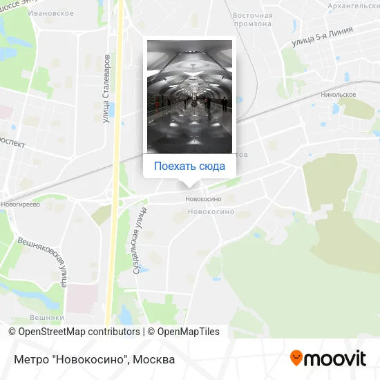 Карта Метро "Новокосино"