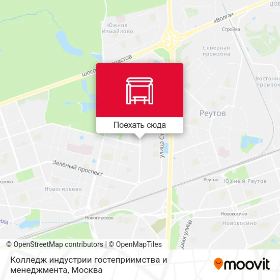Карта Колледж индустрии гостеприимства и менеджмента