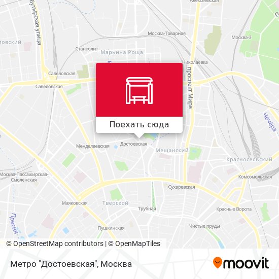 Карта Метро "Достоевская"