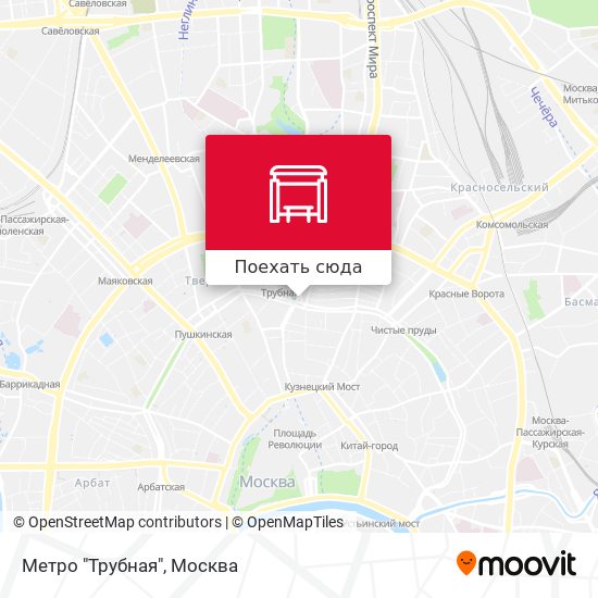 Карта Метро "Трубная"