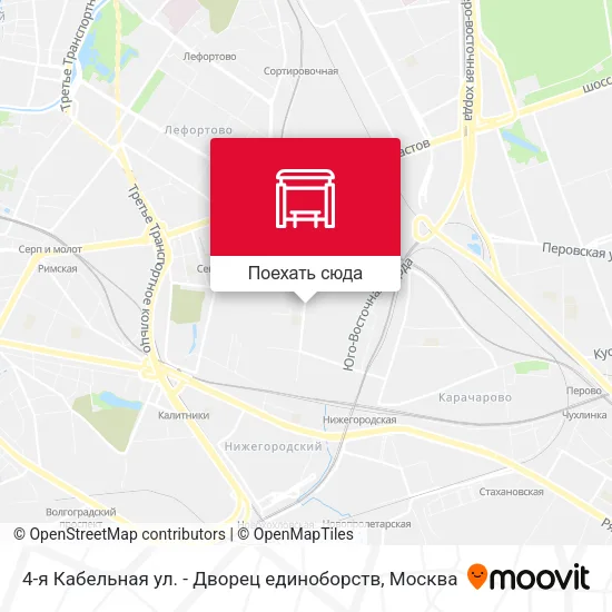 Карта 4-я Кабельная ул. - Дворец единоборств