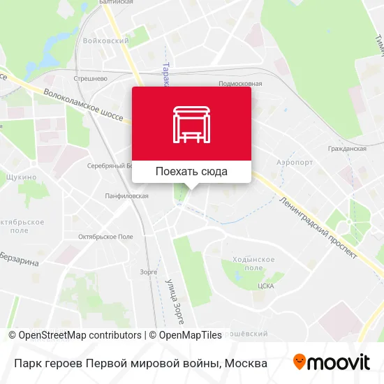 Карта Парк героев Первой мировой войны