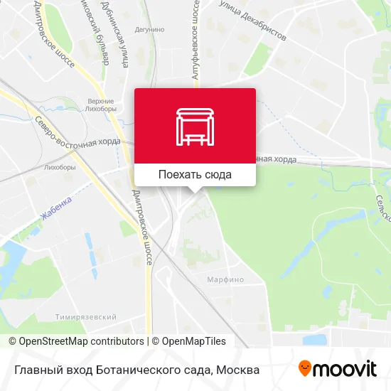 Карта Главный вход Ботанического сада