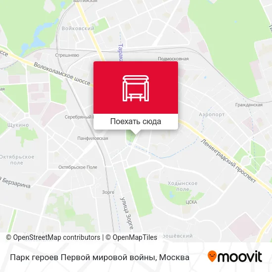 Карта Парк героев Первой мировой войны