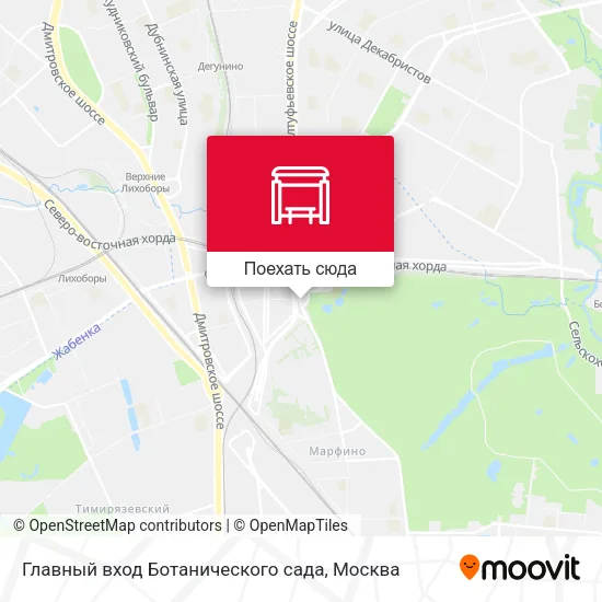 Карта Главный вход Ботанического сада