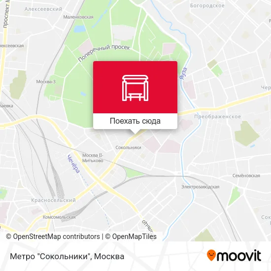 Карта Метро "Сокольники"