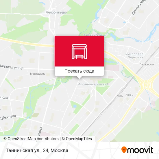 Карта Тайнинская ул., 24