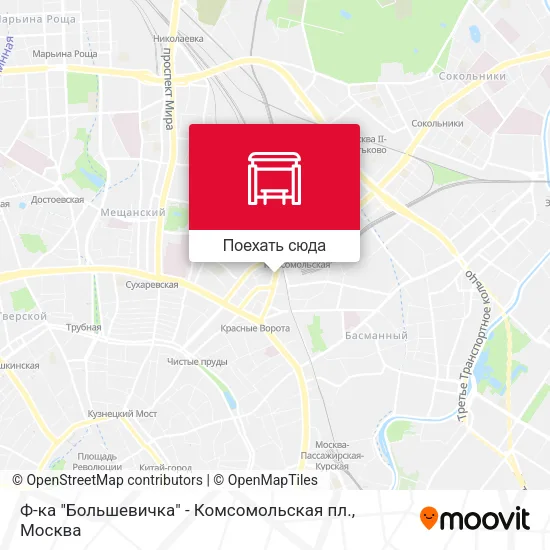Карта Ф-ка "Большевичка" - Комсомольская пл.