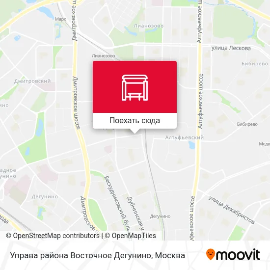 Карта Управа района Восточное Дегунино