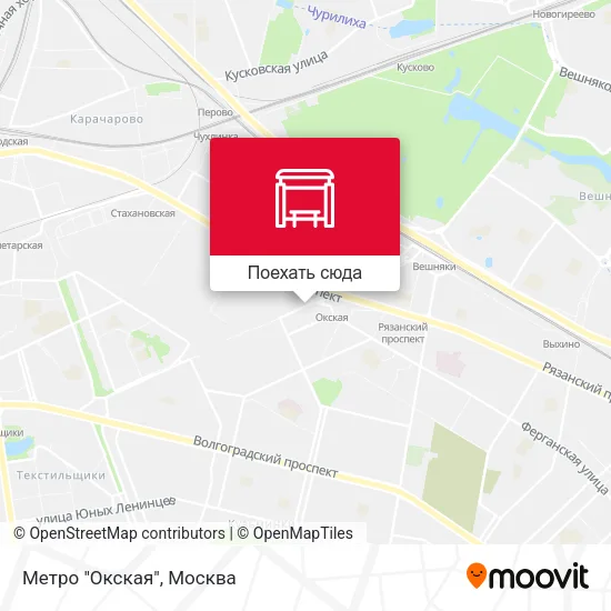 Карта Метро "Окская"