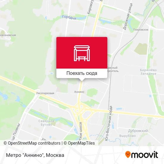 Карта Метро "Аннино"