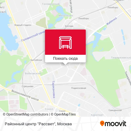 Карта Районный центр "Рассвет"