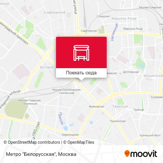 Карта Метро "Белорусская"