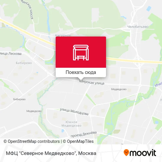 Карта МФЦ "Северное Медведково"