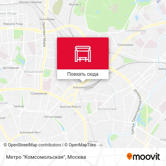 Карта Метро "Комсомольская"