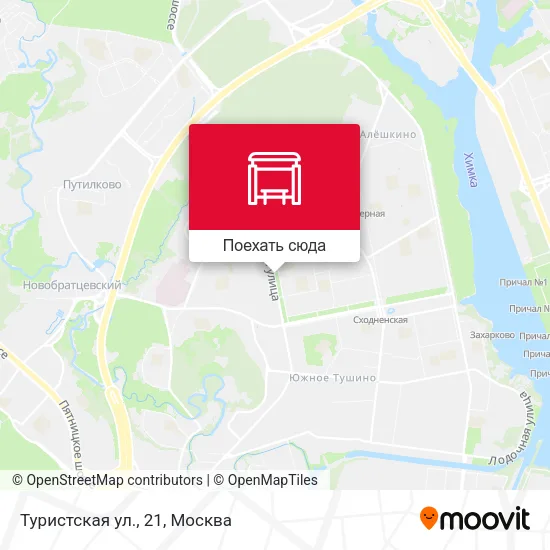 Карта Туристская ул., 21