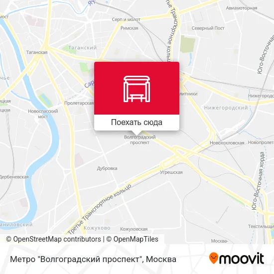 Карта Метро "Волгоградский проспект"