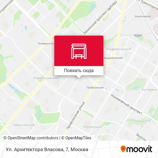 Карта Ул. Архитектора Власова, 7