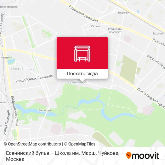 Карта Есенинский бульв. - Школа им. Марш. Чуйкова
