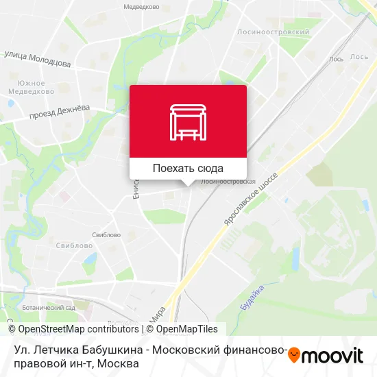 Карта Ул. Летчика Бабушкина - Московский финансово-правовой ин-т