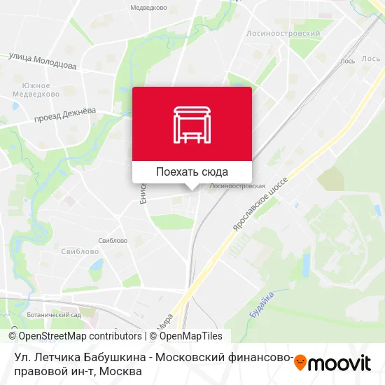 Карта Ул. Летчика Бабушкина - Московский финансово-правовой ин-т