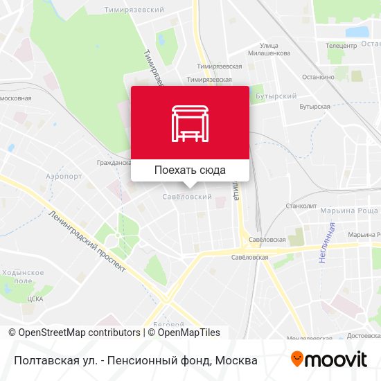 Карта Полтавская ул. - Пенсионный фонд
