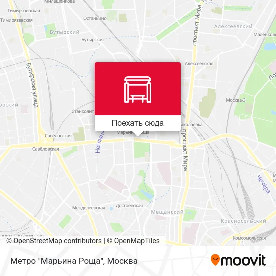 Карта Метро "Марьина Роща"