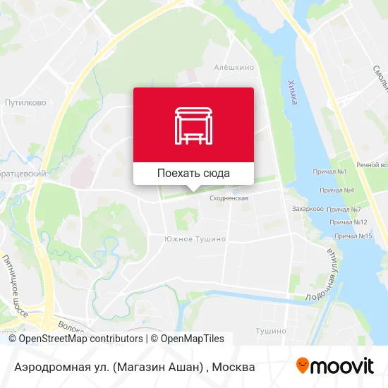 Карта Аэродромная ул. (Магазин Ашан)