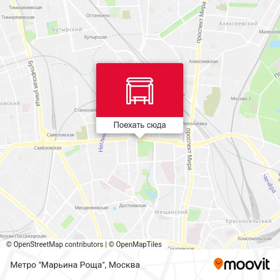 Карта Метро "Марьина Роща"