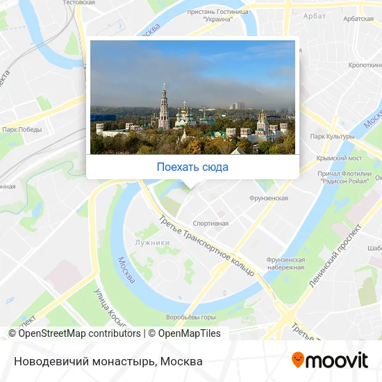 Карта Новодевичий монастырь